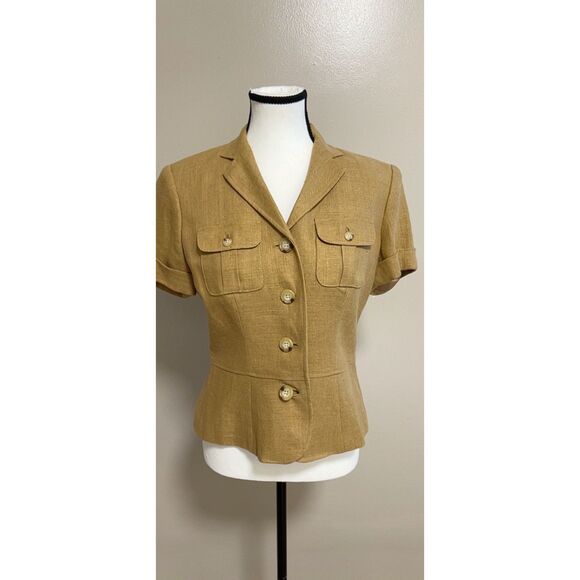 Lauren Ralph Lauren 100% Linen safari/military style top. Size 6. - Picture 1 of 7